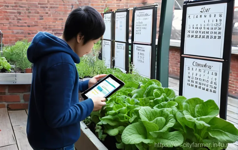 도시농업 작물별 파종 시기 - **Prompt 1: Urban Gardener Planning with Frost Dates**
    "A wide-angle shot of an adult urban gard...