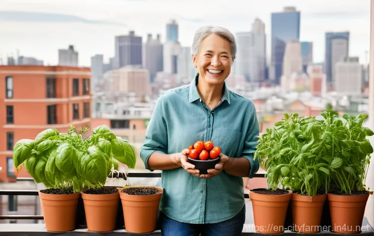 도시농업 도시환경과의 조화 - **High-Tech Indoor Vertical Farm**
    "A sophisticated, futuristic indoor vertical farm showcasing ...